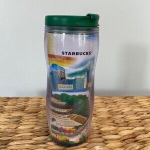Starbucks Sheoul Glitter Traveler Tumbler Coffee Tea Mug 12 Oz. 2011